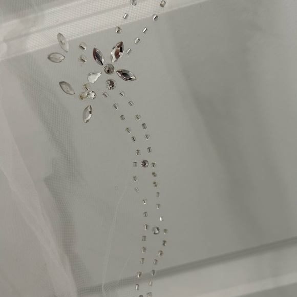 Delicate White Tulle Hair Veil main image 5